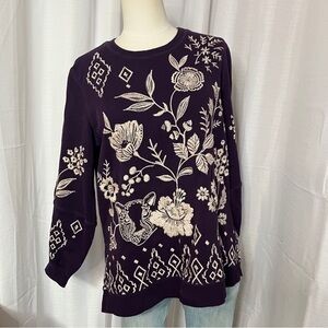 Johnny Was Ivey High Slit Sweatshirt